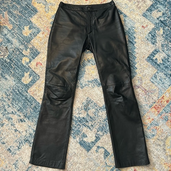 Steve Madden black leather pants size 6 - Picture 2 of 6
